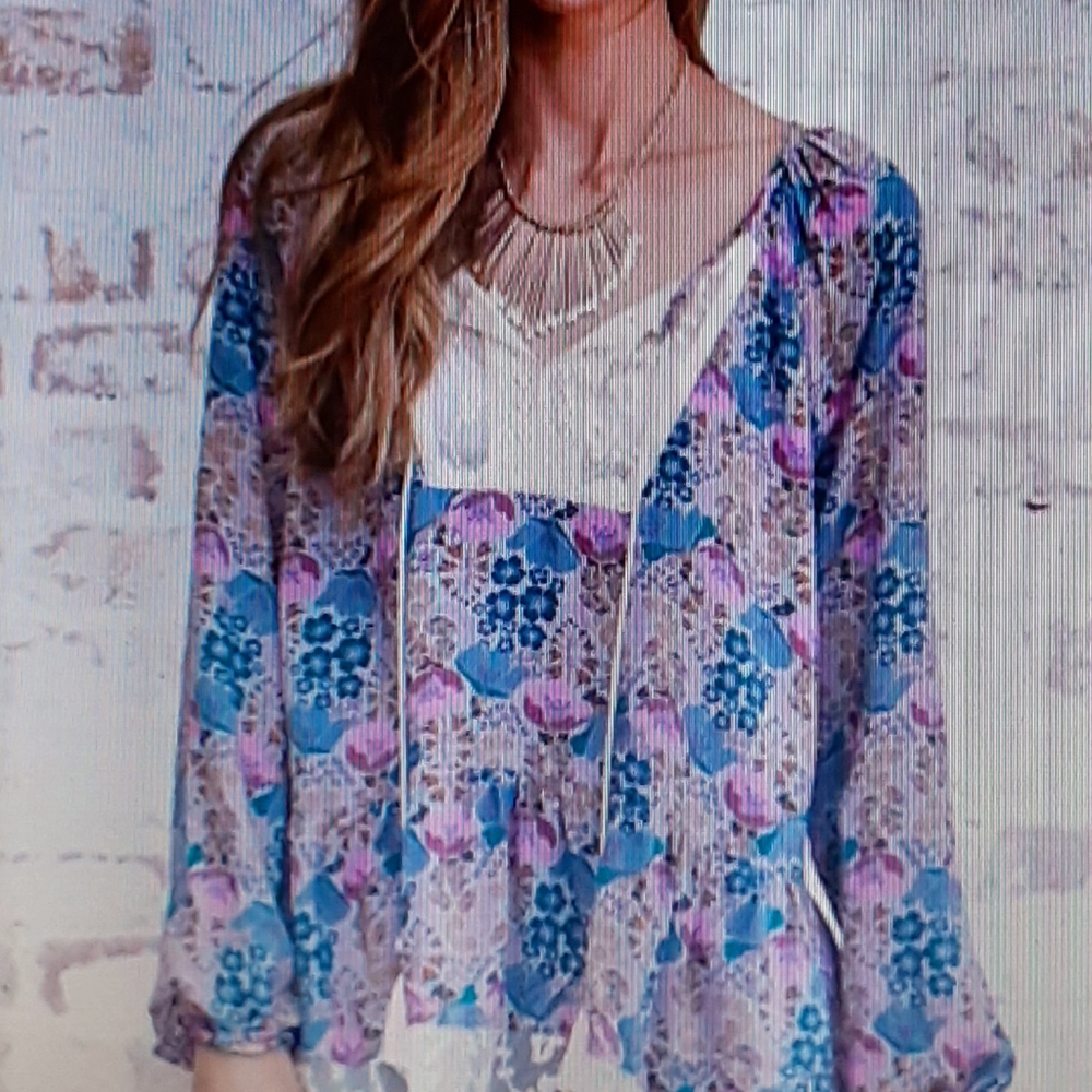 Matilda Jane Sew Perfect Boho Tassel Lace Tunic Top XL